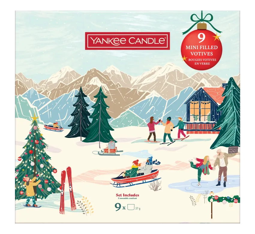 9 Glasvotivkerzen à 37g Geschenkset Christmas Classics